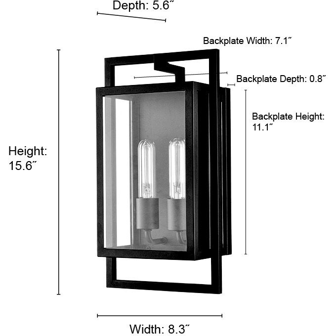 Agatha 2 Light 15.6 inch Textured Black Outdoor Wall Sconce
